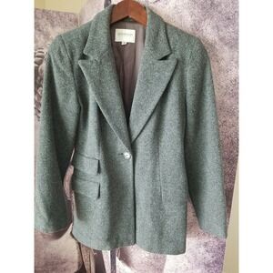 Vintage HUGO BUSCATI Gray Wool Blend Blazer Jacket Coat Size 2‎